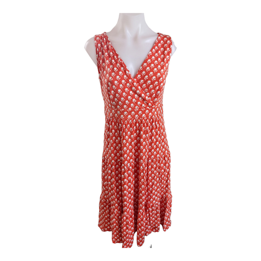 Boden Red Floral Midi Dress